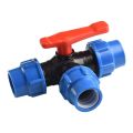 T-type 20/25/32/40/50mm PE Pipe Faucet Diverter Plastic Irrigation 3-Way Ball Valve Pipe Fast Joint Easy To Install Water Pipe Fittings Lawn. 