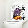 GOIKEA Halloween Toilet Sticker Tombstone Pumpkin Ghost Bat Spider I Like It Spooky Self-adhesive Waterproof PVC Wall Art Decoration Decal Party Supplies. 