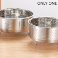1 Piece Stainless Steel Steamer Basket Metal Steamer Insert Steaming Rack Vegetables Fruit Colander Strainer with Handle Silver. 