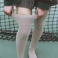 Women's Long Socks Knee High Boots Korean Warm Winter Japanese Style White Slouch Hot Wool Black For Girls 7/8 Over The Fashion. 