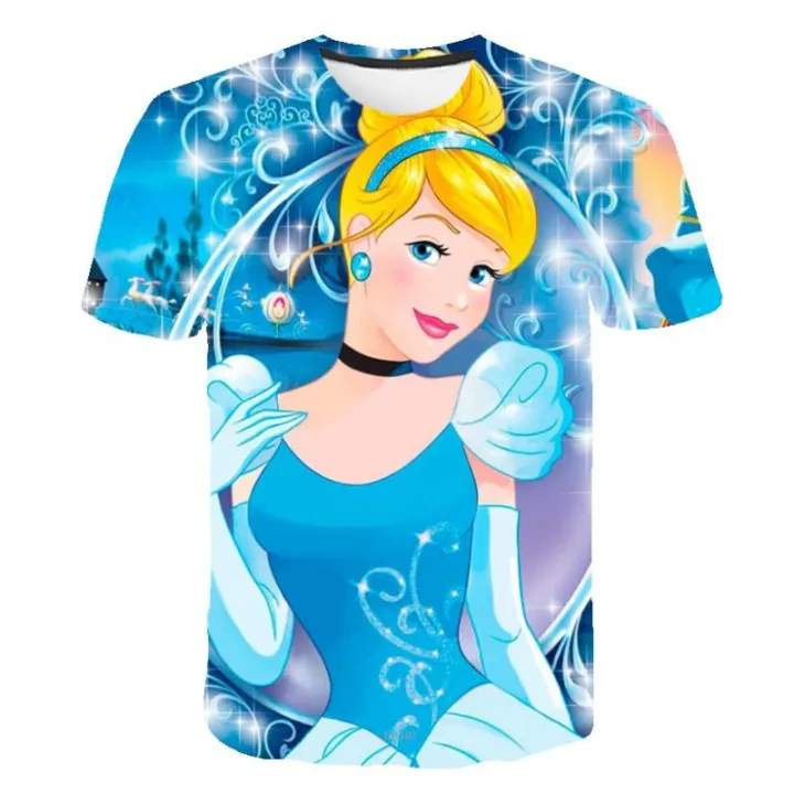 Children%20Cinderella%20T-Shirts%20Girls%20Summer%20Kids%20Rapunzel%20Belle%20Disney%20Princess%20Tops%20Tees%20Baby%20Kids%20Cartoon%20Tee%20Shirts%201-14%20Years%20-%20Image%202
