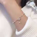 Enacolor Delicate Crystal Bow Pearl Bracelets Girls Fashion Bangle Jewelry Accessories Gifts Korean Ins. 