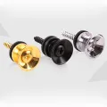Replacement Guitar Strap Locks Parts Chrome Belt Lock Buttons Buckle Guitar Accessories Silver Black Color. 