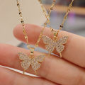 Korean Fashion Golden Pendant Butterfly Necklace for Women neck chain Stainless steel Jewelry Female. 