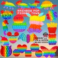 💥Ready Stock💥Rainbow POP It Push Bubble Sensory Toy Fidget Reliver Stress For Children Mainan Tekan Anti Stress Untuk Budak. 