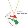 Kurdistan Map Flag Pendant Necklace Stainless Steel Gold Silver Color Men Women Country Map Jewelry Gift. 