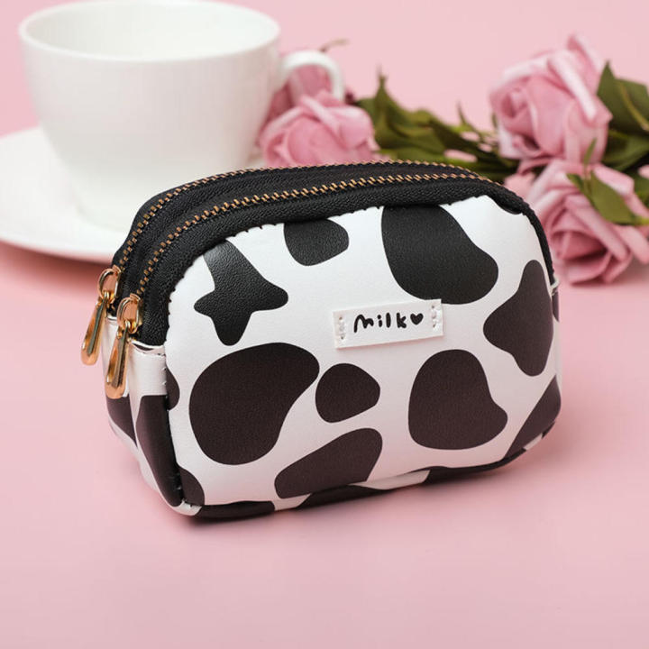 Student Coin Bag Storage Bag Ladies Purses ID Card Storage Bag Printed Wallet New Wallet Double Zip Wallet
