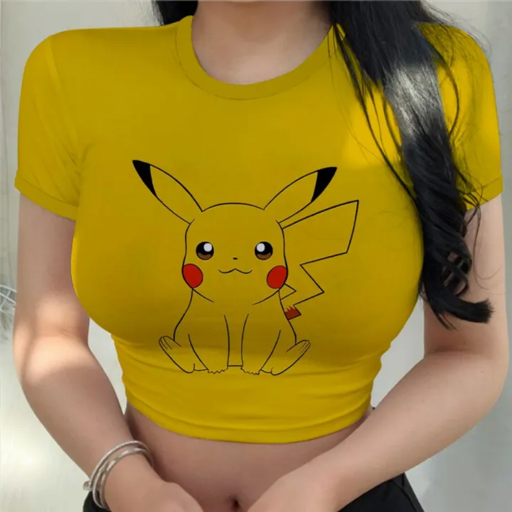 Women's%20T%20shirts%20summer%202023%20Harajuku%20Y2K%20anime%20sexy%20Pok%C3%A9mon%20clothing%20kawaii%20clothes%20T%20shirt%20fashion%20Pikachu%20crop%20top%20new%20tops%20-%20Image%204