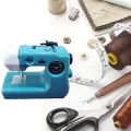 【Exclusive Limited Edition】 Portable Sewing Machine Plastics Pink/Blue/Red Home Sewing Accessories Household Crafting Mini Electric Sewing Machine C-Please note that it is only a mini toy!!!.