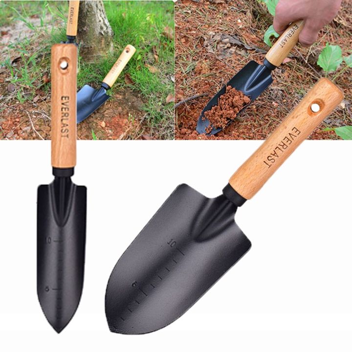 Wooden Handle Carbon Steel Grass Transplanting Flower Garden Tools Hand ...
