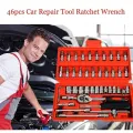 46Pcs Tool Set / 46 pcs Socket set / 46pcs 1/4-Inch Socket Set Professional Car Repair Tool Ratchet Torque Wrench Combo Tools Kit Auto Repairing. 