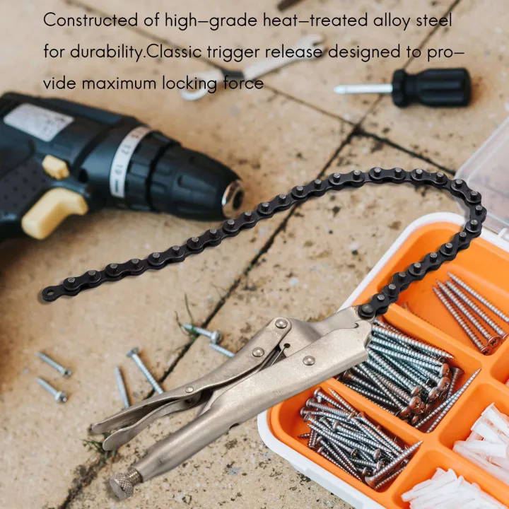 10%20inch%20Chain%20Vise%20Clamp%20Plier%20Locking%20Grip%20Wrench%20Oil%20Filter%20Pipe%2016.5%20inch%20Chain%20Length%20-%20Image%202