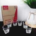 Lucky Glass 6pcs Set 45ml Clear Shot Glass Glassware Hotel & Home Use. 