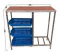 Metal gas cooker table / gas cylinder rack with 3 Vegetable racks. ( FREE ISSUE COCONUT SCRAPER ). 