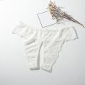 Withoutyou 속여본 women's bottoms panties women's lace cut-out opening thong low Original rise cotton underwear brazilian bikini solid color briefs 일자옷. 