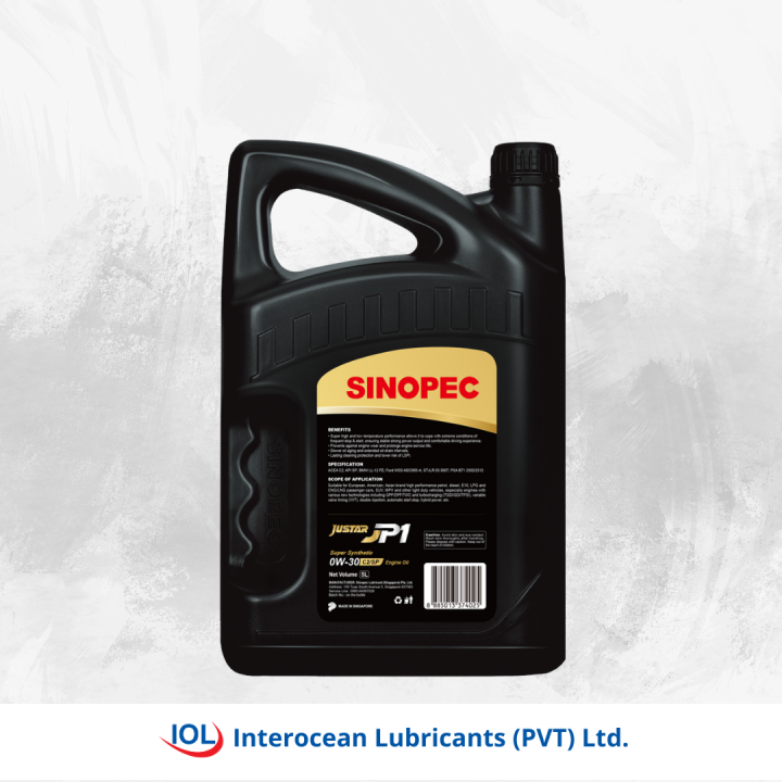 SINOPEC%20JUSTAR%20JP1%20C2%20SP%200W-30%20Petrol%20Engine%20Oil%20-%20Image%202