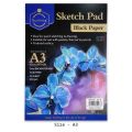 Keep Smiling Black Paper Sketch Pad For Artists 200GSM A3 A4. 