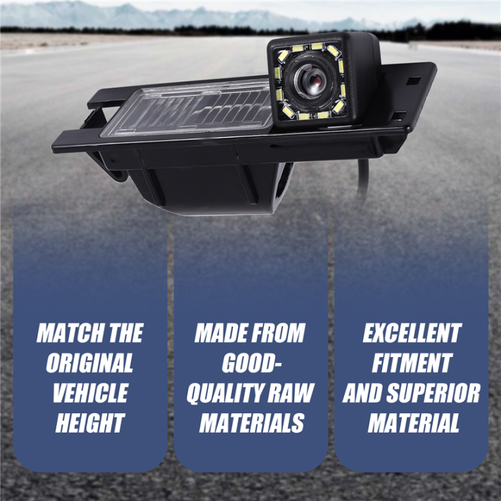 Telecamera Posteriore CCD Per Auto Con 4 LED E Visione Notturna, Compatibile Con Opel Astra H/J, Corsa, Meriva, Vectra, Zafira, Insignia E Fiat Grande Punto