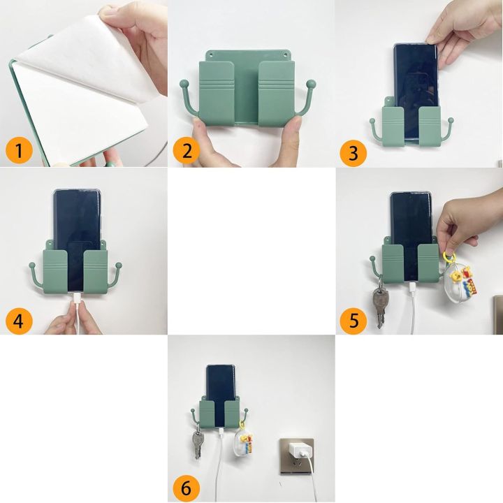 Wall%20Phone%20and%20Remote%20Control%20Holder%20Self-Adhesive-%20Hook%20Wall%20Mount%20Sticky%20Mobile%20Phone%20Holder,%20Wall%20beside%20Organizer-%201Pcs%20-%20Image%203