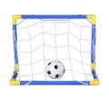 Indoor mini folding football soccer ball goal post net set pump kids sport outdoor home game toy child birthday gift plastic. 