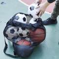 Soccer Mesh Ball Bag Drawstring Bags Net Bag Heavy Duty with Front Pocket Carrying Bag for 70cmx65cm. 