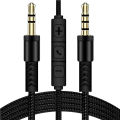 Audio Cable 3.5mm To Jack 3.5mm Speaker Line 1.2m Aux Cable Male To Male With Mic To Volume Control For Headphone. 