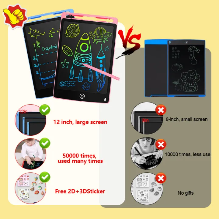 12%20lcd%20writing%20pad%20for%20kids%20Graphics%20Tablet%20lcd%20writing%20tablet%20pad%20kid%20Drawing%20pad%20%E5%BD%A9%E8%89%B2%E6%89%8B%E5%86%99%E6%9D%BF%20-%20Image%202