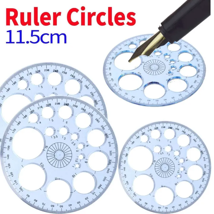 Multifunction Template Plastic Measuring Ruler Circles Shape Geometric ...