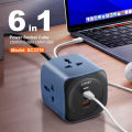 LDNIO SC3319 Power Strip Cube with 3 Universal Outlets and 2 USB C + 1 USB Port 65W PD Fast Charging – 2M Power Cord Extension Socket. 