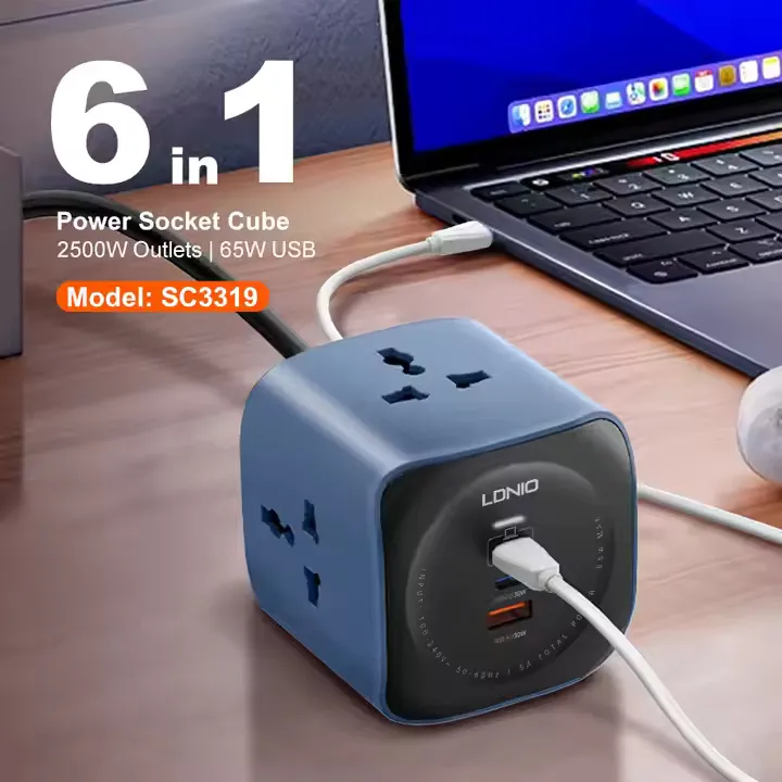 LDNIO%20SC3319%20Power%20Strip%20Cube%20with%203%20Universal%20Outlets%20and%202%20USB%20C%20+%201%20USB%20Port%2065W%20PD%20Fast%20Charging%20%E2%80%93%202M%20Power%20Cord%20Extension%20Socket%20-%20Image%202