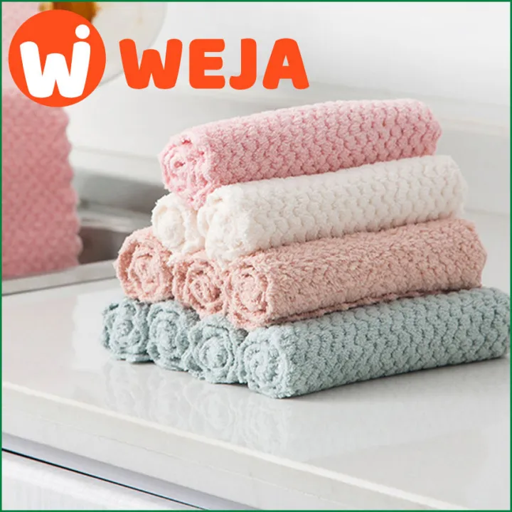 【WEJA】Kitchen Oil-Proof Rag Super Absorbent Superfine Fiber Cleaning Cloth Home Do The Washing Up Kitchen Accessories Cleaning Towel