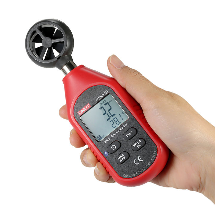 UT363BT Mini LCD Digital Anemometer Handheld Wind Speed Meter Air Velocity Temperature Tester with Blacklight
