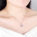【ZOSR】45CM Short Necklace Pendent Round Heart Silver Embellished With Crystals From Swarovski Wedding Party Jewelry -WH154. 