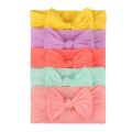 【Quality】 5Pcs/Set Newborn Baby Hair Accessories Solid Color Nylon Elastic Bows Knotted Baby Headband Girls Turban Girl Headbands.