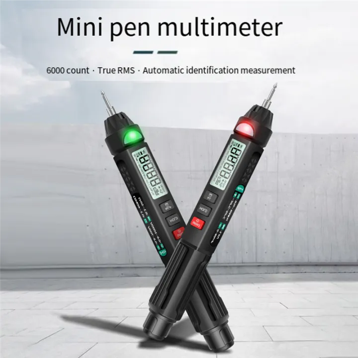 A3007 Mini Pen Multimeter Voice Broadcast 6000Counts Voltmeter LCD ...
