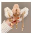 Korean Style Temperament Plush Tassel Hair Clips For Girls Women Pearl Elegant Fashion Hair Accessories. 