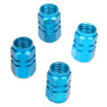 4X Tire Wheel Rims Stem Air Valve Caps Tyre Cover Car Truck Bike Blue Aluminum. 