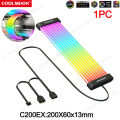 Coolmoon Pc Case Extension Rgb Cable Graphics Motherboard Power Supply Flexible Led Strip Diy Kit 5v 3pin Argb Sync. 