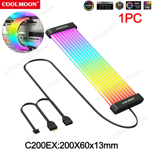 Coolmoon%20Pc%20Case%20Extension%20Rgb%20Cable%20Graphics%20Motherboard%20Power%20Supply%20Flexible%20Led%20Strip%20Diy%20Kit%205v%203pin%20Argb%20Sync%20-%20Image%204