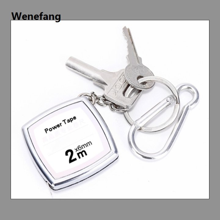 Mini Keychain Tape Measure – 2m Steel Tape, Small Ruler With Keychain, Blue (Also Available In Red, Green, Gold)