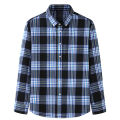 Yfashion Men Casual Plaid Shirt With Pockets Design Lightweight Regular Fit Long Sleeve Button Down Tops. 