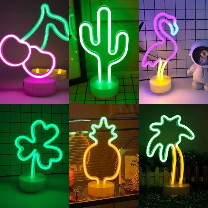 1 Piece, Summer Series Neon, USB or Powered, Cute Animal and Shape, Suitable for Room Decoration, Restaurant, Play Room, Bar, Party