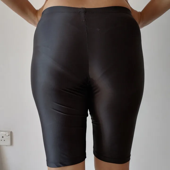 women's%20spandex%20compression%20tight%20short%20%7C%20Knee%20length%20Inner%20Slip%20Short%20%7C%20Mid%20waist%20%7C%20Black%20-%20Image%204