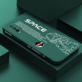 Hontinga for Redmi 9T / Redmi 9 Power Case Side Design Cool Astronaut Back View Letters Back Cover Soft Square Edge Pattern Liquid Silicone Trend Phone Cases. 