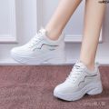 Women's All-Matching Mesh Korean-Style White Shoes Within Breathable Increased ； Dad Shoes Sneaker 2024 Casual New Summer ﹕. 