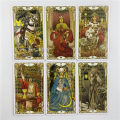 【Salt & Story】Metal Box Gilded Golden Art Nouveau Tarot Cards Deck With Paper Guidebook English Vision Board Games For Party. 