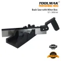 Back Saw Tenon Miter Hand Saw for Angle Cutting with Box Saw Guide Woodworking - 12" / 300mm. 