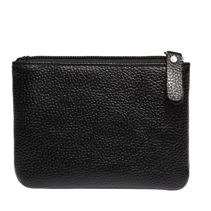 Simple Zipper High Quality Coin Purse PU Leather Lychee Pattern ID Card Case Women Men Wallet Purse Pouch Money Clutch