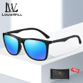 LouisWill Men Sunglasses UV400 Polarized Glasses Al-Mg Alloy Fiber Legs Square Shape Sunglasses Eyewear Ultra Light Anti Glare Glasses Outdoor Sports Driving Sunglasses. 