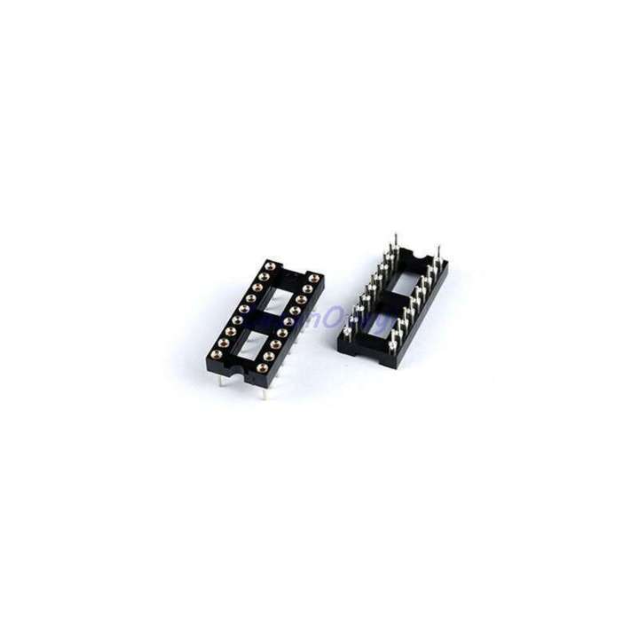 Oiyagai 30 Stück 2.54mm DIP 18 Pin IC-Sockel – Löttyp, Flache Stifte, Schwarz/Silber, Für Leiterplatten, Reihenabstand 7mm